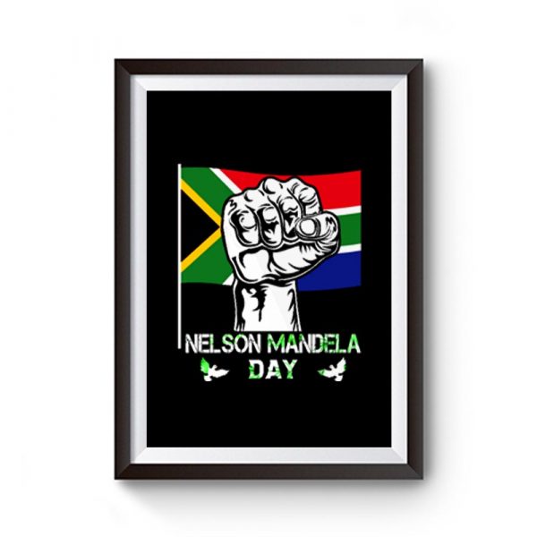 Nelson Mandela south african flag Premium Matte Poster