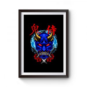 Oni Mask Illustration 02 Premium Matte Poster