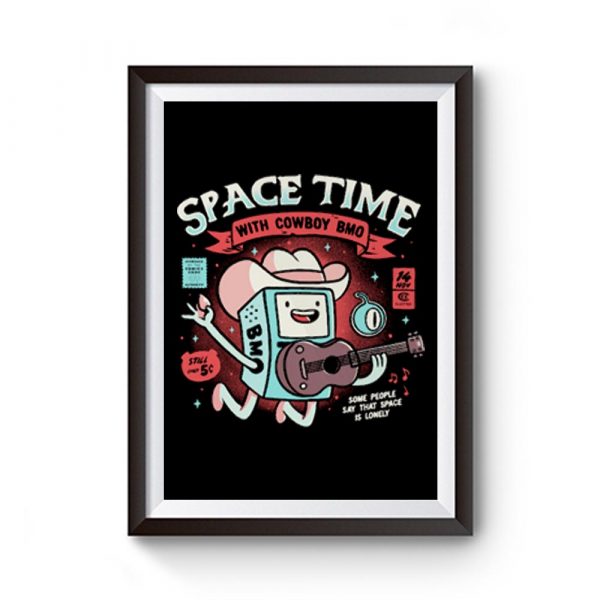 Space Time Cool Robot Cowboy Premium Matte Poster