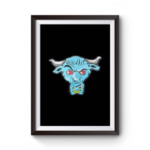 The Rock Blue Brahma Bull Logo Premium Matte Poster