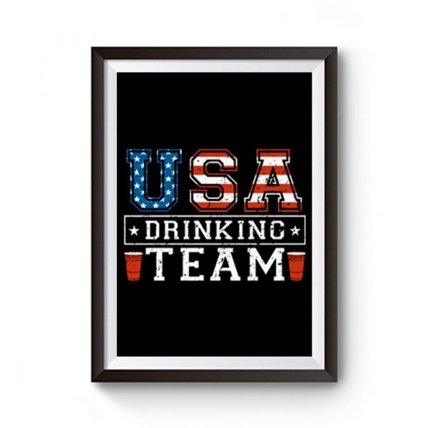 USA Drinking Team Funny USA 4th Of July Premium Matte Poster