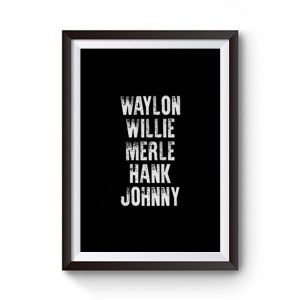 Waylon Jennings Willie Nelson Merle Haggard Johnny Cash Hank Album Premium Matte Poster