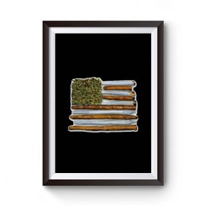 Weed Flag America High Drug Funny Premium Matte Poster