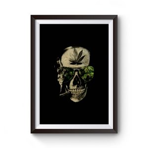 Weed Marijuana Skull Smoking Premium Matte Poster