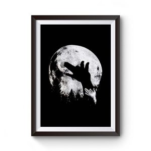Wolf Shadow Puppet Unique Moon Outdoor Hike Camp Premium Matte Poster